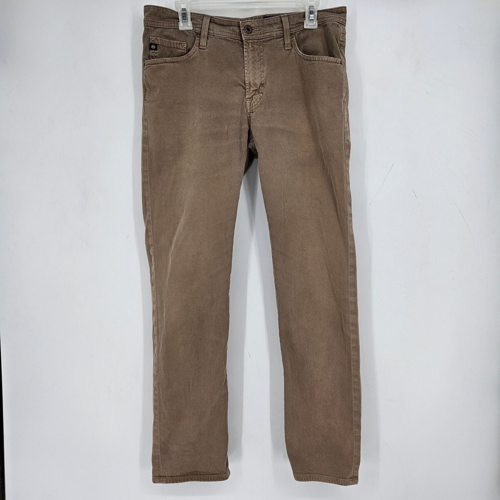 AG Adriano Goldschmied Jeans‎ Mens 32x32 Tan Khaki Stretch Graduate Tailor FLAWS
